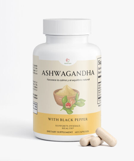 Ashwagandha Orgánica con Pimienta Negra (60 cápsulas)